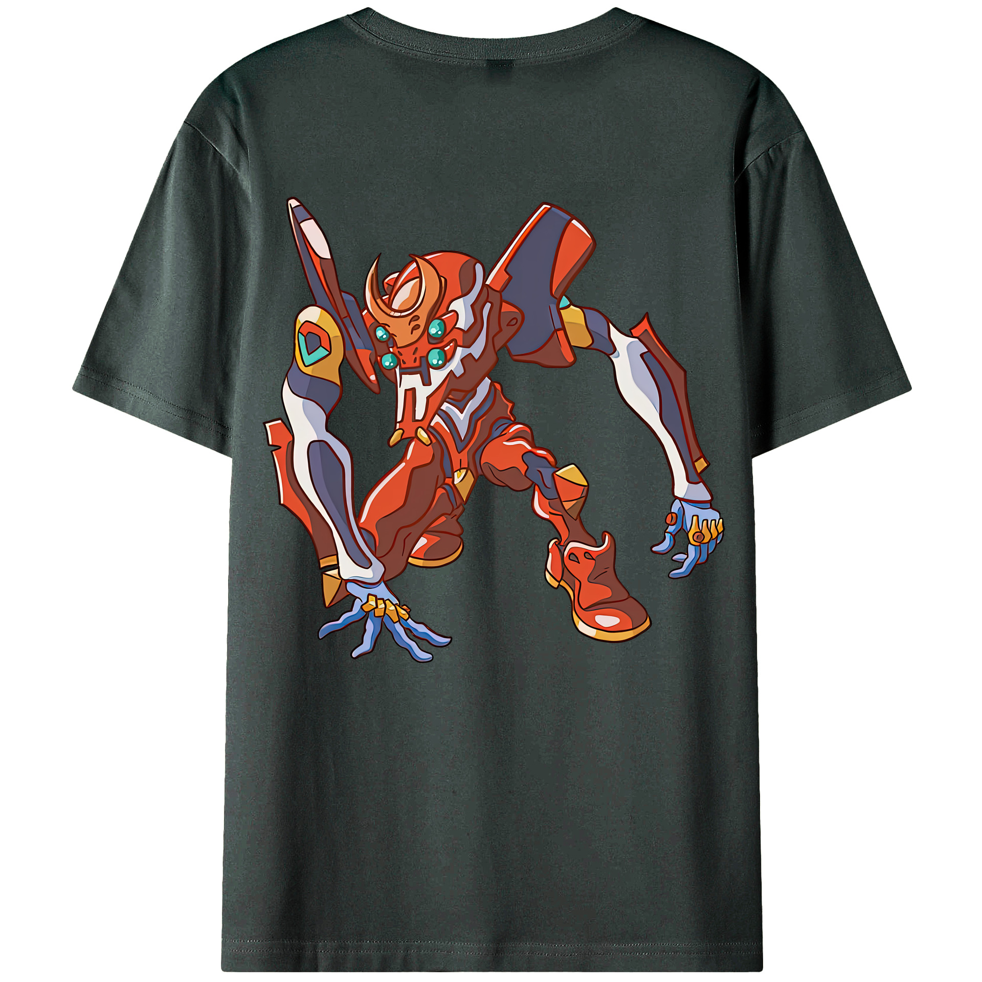 （画像用） EVA 新世紀エヴァンゲリオン 綿100％ メンズ半袖Tシャツ（バックプリント） 通気性